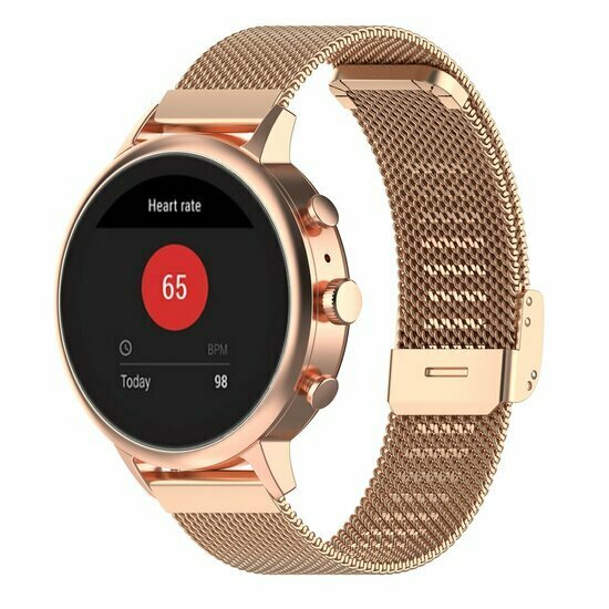 Garmin Forerunner 55 / 70 / 165 / 170 / 245 / 570 (42mm) / 645 - Milanaise-Armband mit Klemmverschluss - Champagnergold