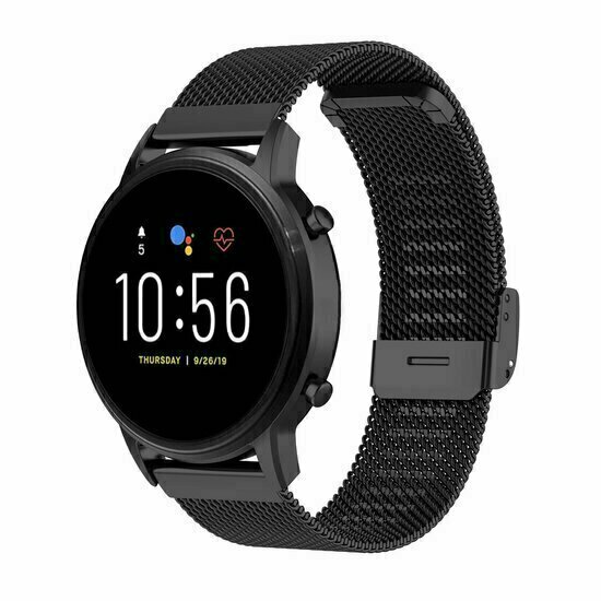 Garmin Forerunner 55 / 70 / 165 / 170 / 245 / 570 (42mm) / 645 - Milanaise-Armband mit Klemmverschluss - Schwarz
