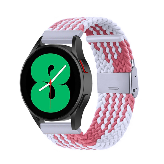 Huawei Watch 5 - 42mm - Geflochtenes Nylonarmband - Wei&szlig;/Rosa