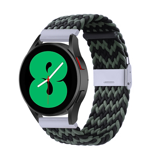 Huawei Watch 5 - 42mm - Geflochtenes Nylonarmband - Gr&uuml;n / Schwarz