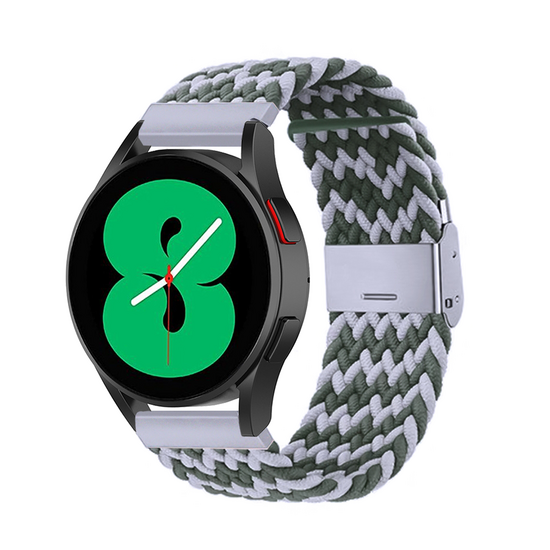 Huawei Watch 5 - 42mm - Geflochtenes Nylonarmband - Gr&uuml;n / Grau