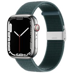 Nylonband mit Clipverschluss - Dunkelgr&uuml;n - Geeignet f&uuml;r Apple Watch 38mm / 40mm / 41mm / 42mm