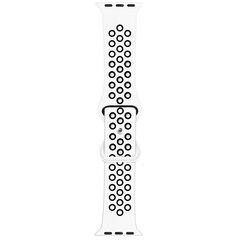 Sportarmband mit zus&auml;tzlicher Schlaufe - Wei&szlig; + Schwarz - Geeignet f&uuml;r Apple Watch 44mm / 45mm / 46mm / 49mm