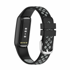 Fitbit Luxe - Silikon-Sportband - Gr&ouml;&szlig;e: Large - Schwarz + Grau