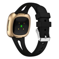 Fitbit Versa 3 &amp; 4 / Sense 1 &amp; 2 - Sportband Teardrop-Design - Gro&szlig; - Schwarz