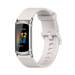 FitBit Charge 5 &amp; 6 Extra weiches Silikonband - Hellgrau + silberner Stecker