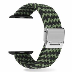 Geflochtenes Armband - Schwarz / Gr&uuml;n - Geeignet f&uuml;r Apple Watch 38mm / 40mm / 41mm / 42mm