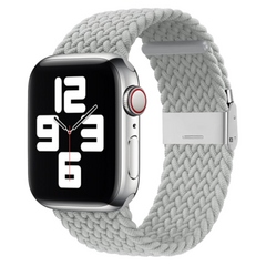 Geflochtenes Armband - Hellgrau - Geeignet f&uuml;r Apple Watch 38mm / 40mm / 41mm / 42mm
