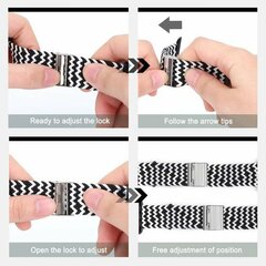 Geflochtenes Armband - Schwarz / Wei&szlig; - Geeignet f&uuml;r Apple Watch 38mm / 40mm / 41mm / 42mm