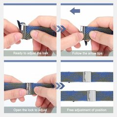 Flechtband - Blau / Gr&uuml;n - Geeignet f&uuml;r Apple Watch 44mm / 45mm / 46mm / 49mm