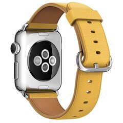 Klassisches Lederarmband - Gelb - Geeignet f&uuml;r Apple Watch 38mm / 40mm / 41mm / 42mm