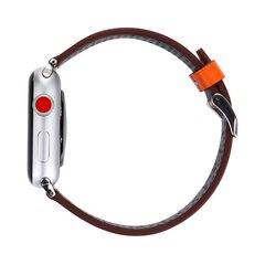 Dot Pattern Lederarmband - Orange - Geeignet f&uuml;r Apple Watch 38mm / 40mm / 41mm / 42mm