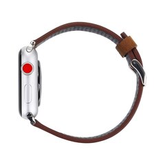 Dot Pattern Lederarmband - Braun - Geeignet f&uuml;r Apple Watch 44mm / 45mm / 46mm / 49mm