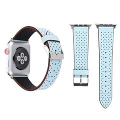 Dot Pattern Lederarmband - Hellblau - Geeignet f&uuml;r Apple Watch 44mm / 45mm / 46mm / 49mm