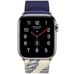 Lederarmband mit Druck - Blau - Geeignet f&uuml;r Apple Watch 38mm / 40mm / 41mm / 42mm