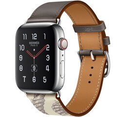 Lederarmband mit Druck - Braun - Geeignet f&uuml;r Apple Watch 38mm / 40mm / 41mm / 42mm
