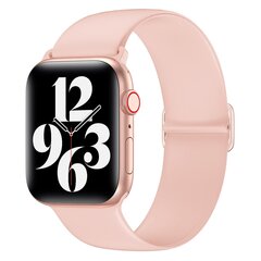 Elastisches Solo Loop Armband - Rosa - Geeignet f&uuml;r Apple Watch 44mm / 45mm / 46mm / 49mm