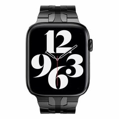 Stahlgliederarmband - Schwarz - Geeignet f&uuml;r Apple Watch 38mm / 40mm / 41mm / 42mm