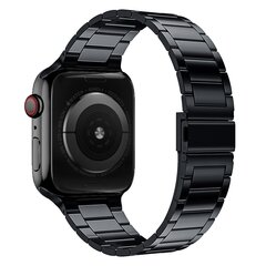 Stahlgliederarmband - Schwarz - Geeignet f&uuml;r Apple Watch 38mm / 40mm / 41mm / 42mm