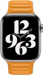 Leder Link Serie Armband - Gelb - Geeignet f&uuml;r Apple Watch 44mm / 45mm / 46mm / 49mm