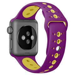 Sportarmband Farbkombination - Lila + Gelb - Geeignet f&uuml;r Apple Watch 44mm / 45mm / 46mm / 49mm