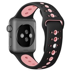 Sportarmband Farbkombination - Schwarz + Rosa - Geeignet f&uuml;r Apple Watch 44mm / 45mm / 46mm / 49mm