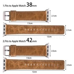 Retro-Lederarmband - Hellbraun - Geeignet f&uuml;r Apple Watch 44mm / 45mm / 46mm / 49mm