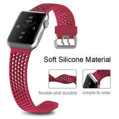 Armband mit L&ouml;chern - Rot - Geeignet f&uuml;r Apple Watch 44mm / 45mm / 46mm / 49mm