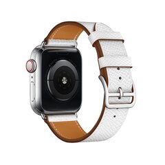 Lederarmband - Wei&szlig; - Geeignet f&uuml;r Apple Watch 38mm / 40mm / 41mm / 42mm
