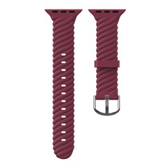 Silikon 'Twist' Armband - Weinrot - Geeignet f&uuml;r Apple Watch 44mm / 45mm / 46mm / 49mm