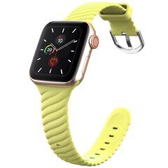 Silikonarmband 'Twist' - Gelb - Geeignet f&uuml;r Apple Watch 44mm / 45mm / 46mm / 49mm