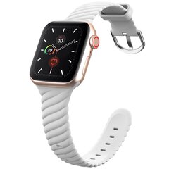 Silikonarmband 'Twist' - Wei&szlig; - Geeignet f&uuml;r Apple Watch 44mm / 45mm / 46mm / 49mm