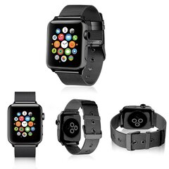 Milanaise mit Schnallenarmband - Schwarz - Geeignet f&uuml;r Apple Watch 38mm / 40mm / 41mm / 42mm