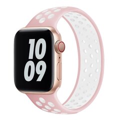 Solo Loop Sportband - Gr&ouml;&szlig;e: M - Rosa + Wei&szlig; - Geeignet f&uuml;r Apple Watch 44mm / 45mm / 46mm / 49mm