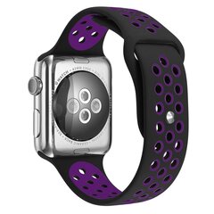 Sportarmband - Gr&ouml;&szlig;e: S/M - Lila + Schwarz - Geeignet f&uuml;r Apple Watch 38mm / 40mm / 41mm / 42mm