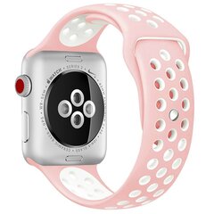 Sportarmband - Gr&ouml;&szlig;e: M/L - Rosa + Wei&szlig; - Geeignet f&uuml;r Apple Watch 38mm / 40mm / 41mm / 42mm