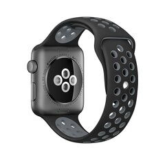 Sportarmband - Gr&ouml;&szlig;e: S/M - Schwarz + Grau - Geeignet f&uuml;r Apple Watch 44mm / 45mm / 46mm / 49mm