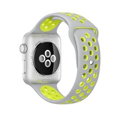 Sportarmband - Gr&ouml;&szlig;e: S/M - Grau + Gelb - Geeignet f&uuml;r Apple Watch 44mm / 45mm / 46mm / 49mm