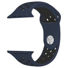 Sportarmband - Gr&ouml;&szlig;e: M/L - Blau + Schwarz - Geeignet f&uuml;r Apple Watch 44mm / 45mm / 46mm / 49mm