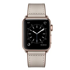 Lederarmband - Taupe - Geeignet f&uuml;r Apple Watch 44mm / 45mm / 46mm / 49mm