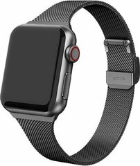 Milanaise Slim Fit Armband - Schwarz - Geeignet f&uuml;r Apple Watch 38mm / 40mm / 41mm / 42mm