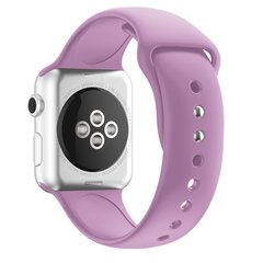 Silikon-Sportband - Hellviolett - Doppeldruckknopf-Verschluss - Passend f&uuml;r Apple Watch 38mm / 40mm / 41mm / 42mm