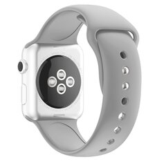 Silikon-Sportband - Grau - Doppelter Schnappverschluss - Geeignet f&uuml;r Apple Watch 38mm / 40mm / 41mm / 42mm