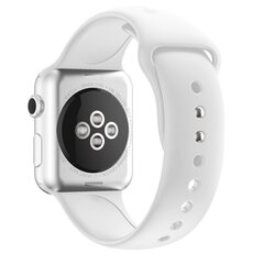 Silikon-Sportband - Wei&szlig; - Doppelter Druckknopfverschluss - Geeignet f&uuml;r Apple Watch 38mm / 40mm / 41mm / 42mm