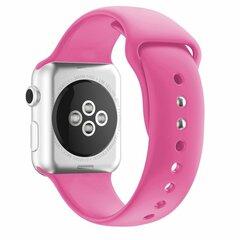 Silikon-Sportband - Hellrosa - Doppeldruckknopf-Verschluss - Passend f&uuml;r Apple Watch 44mm / 45mm / 46mm / 49mm