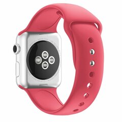 Silikon-Sportband - Korallenrot - Doppeldruckknopf-Verschluss - Passend f&uuml;r Apple Watch 44mm / 45mm / 46mm / 49mm
