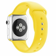 Silikon-Sportband - Gelb - Doppeldruckknopf-Verschluss - Geeignet f&uuml;r Apple Watch 44mm / 45mm / 46mm / 49mm