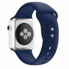 Silikon-Sportband - Dunkelblau - Doppeldruckknopf-Verschluss - Passend f&uuml;r Apple Watch 44mm / 45mm / 46mm / 49mm