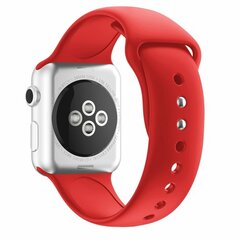 Silikon-Sportband - Rot - Doppeldruckknopf-Verschluss - Geeignet f&uuml;r Apple Watch 44mm / 45mm / 46mm / 49mm