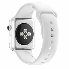 Silikon-Sportband - Wei&szlig; - Doppeldruckknopf-Verschluss - Geeignet f&uuml;r Apple Watch 44mm / 45mm / 46mm / 49mm